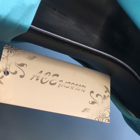 One Piece Swimsuit- Solid Aqua Blue Side Cutout Backless: Size Medium - Picture 7 of 8